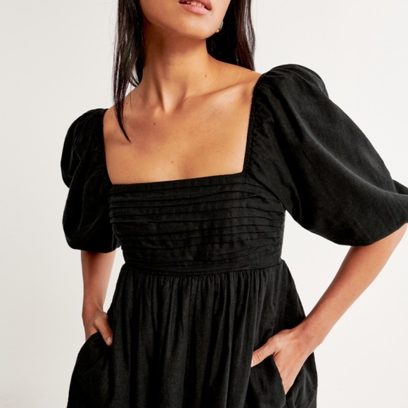 Emerson Poplin Puff Sleeve Dress Small TALL - Picture 3 of 4